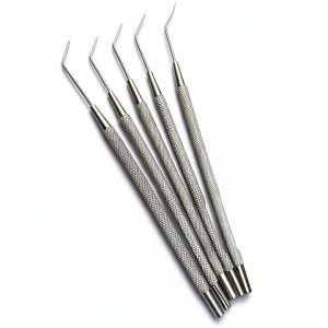 Frimen Reusable stianless Steel Sinskey Lens Manipulating Hook 5pcs-0