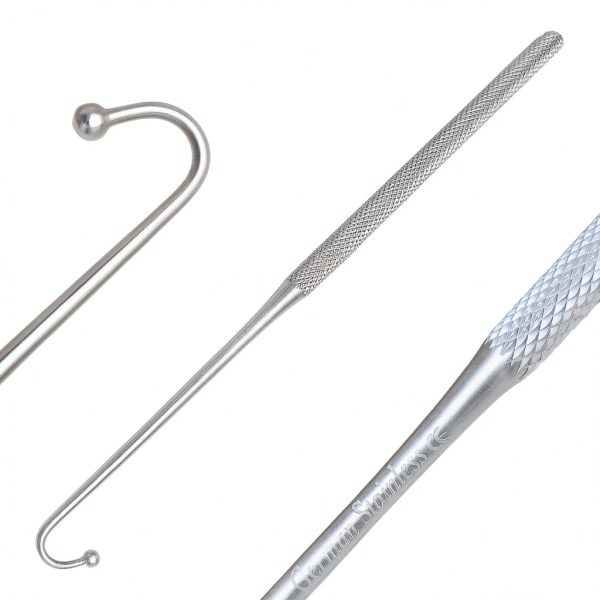 Spay Snook Hook 6.5" Animal Uterus Ovaries Removal Veterinary Surgical Instruments German Stainless CE 2 Pcs-1